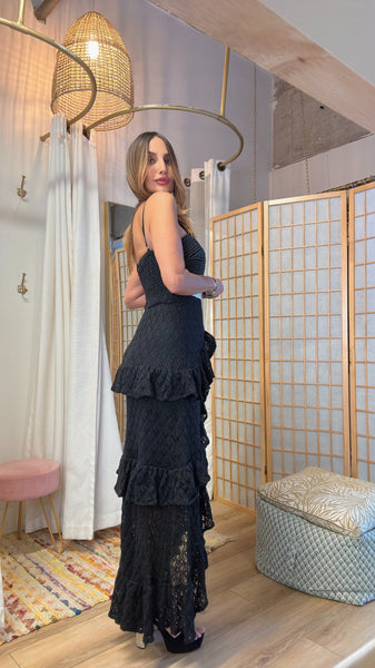 Amy crocheted and cord embellished dress