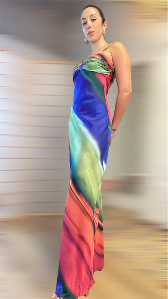 Style queen Capri multicolored slip dress
