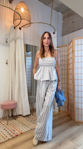 Capri Escape Striped Palazzo Set