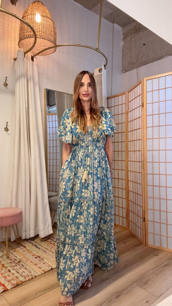 Emerald Dusk Sequined Maxi Dress