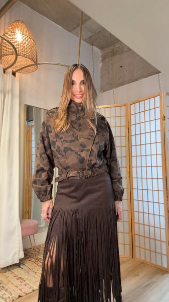 CAMO CROPPED JACKET — PETRA