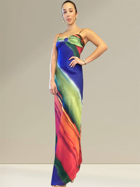 Style queen Capri multicolored slip dress