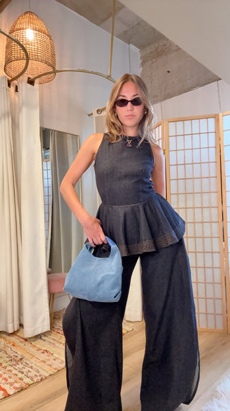 Nova Denim Peplum Set