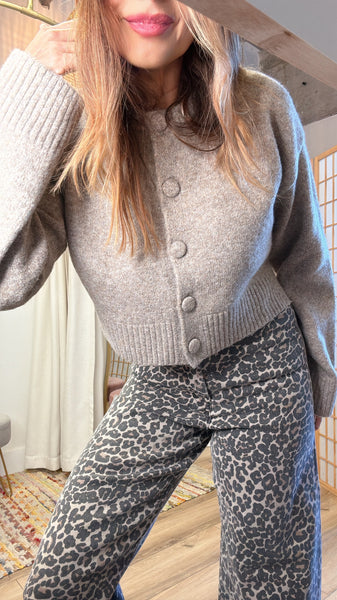 Norvia Sand Knitted Cardigan