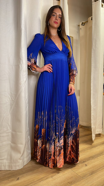 Drea Long sleeve pleated dress