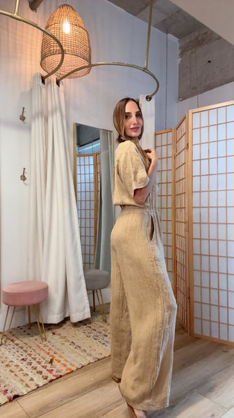 Weekend Ease Linen Jumpsuit