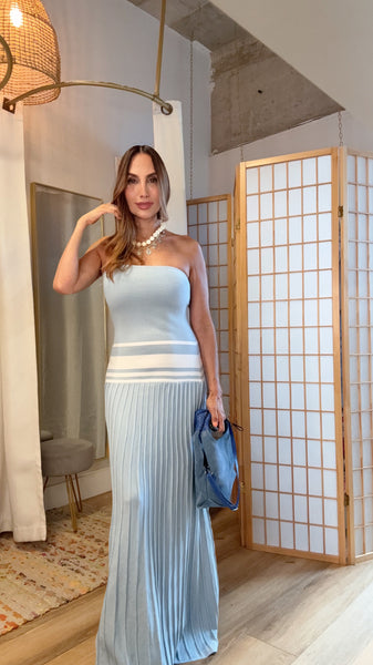 Celeste Pleated Knit Maxi Dress