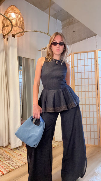 Nova Denim Peplum Set