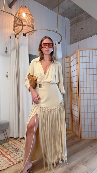 Elara Fringe Maxi Dress