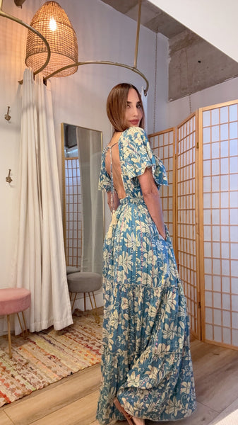 Emerald Dusk Sequined Maxi Dress