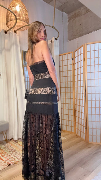Romy Lace-Panel Maxi Dress