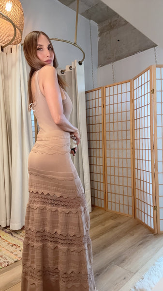 Paloma Crochet Knit Maxi Dress