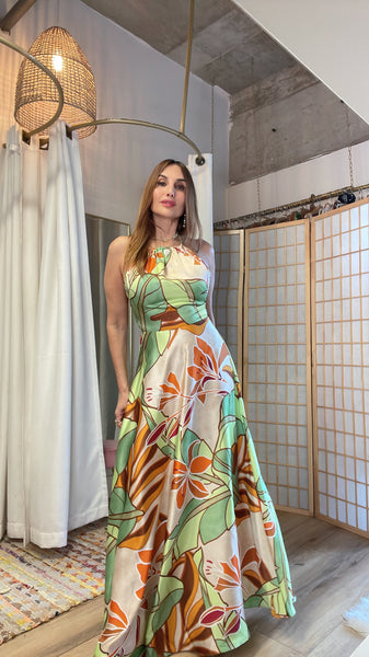 Brigitte dress in green background