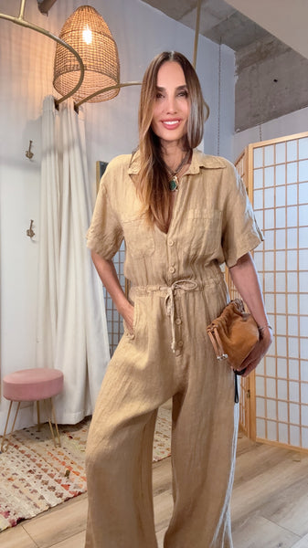 Weekend Ease Linen Jumpsuit
