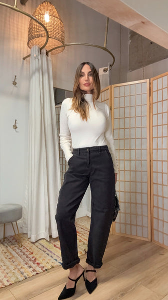 Seoul Black Barrel Jeans