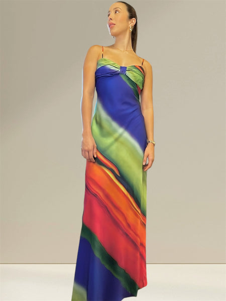 Style queen Capri multicolored slip dress