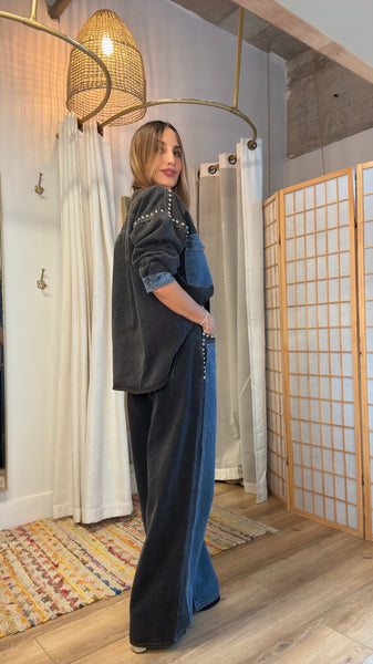 Zervia Black & Denim Contrast Set