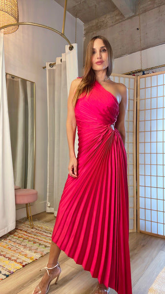 Kate plisse dress in pink