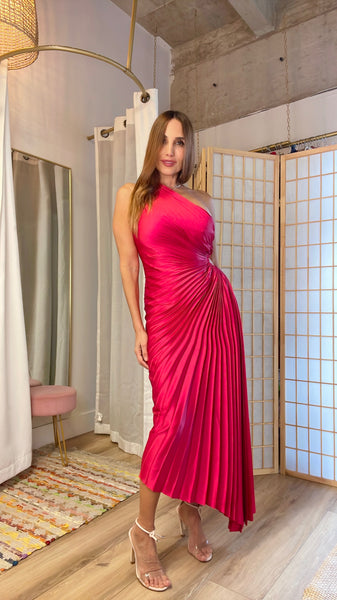 Kate plisse dress in pink