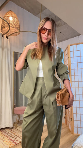 Elodie Olive Tailored Set