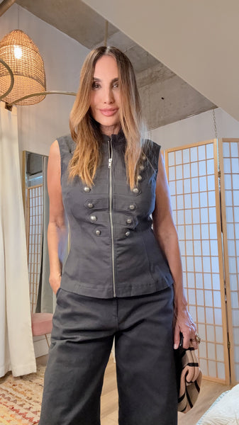 Maeve Charcoal Vest & Barrel Pant Set