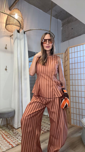 Ginevra Striped Peplum