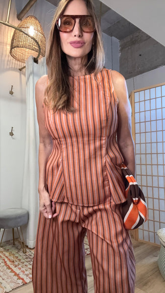 Ginevra Striped Peplum