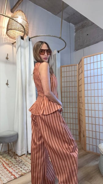Ginevra Striped Peplum