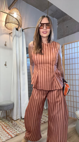 Ginevra Striped Peplum
