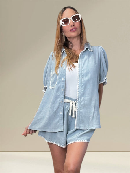 Lia Denim top and short set