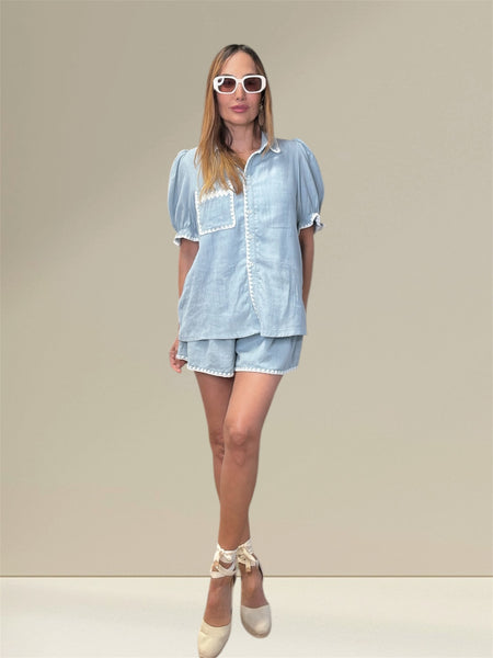 Lia Denim top and short set