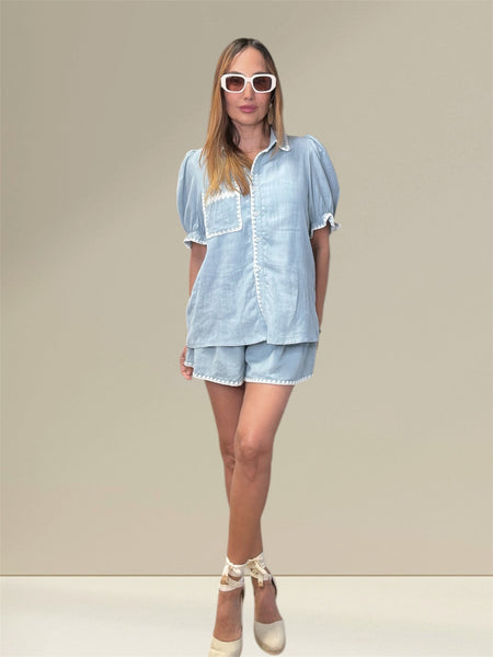 Lia Denim top and short set