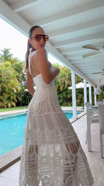 Santina Macramé Midi Skirt