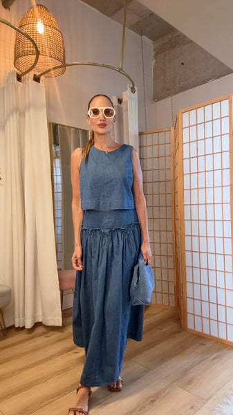 Sierra Chambray Maxi Skirt Set