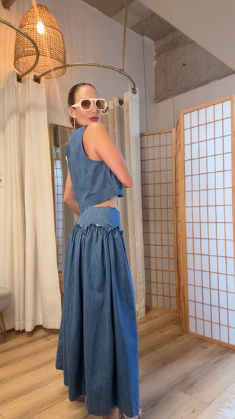 Sierra Chambray Maxi Skirt Set