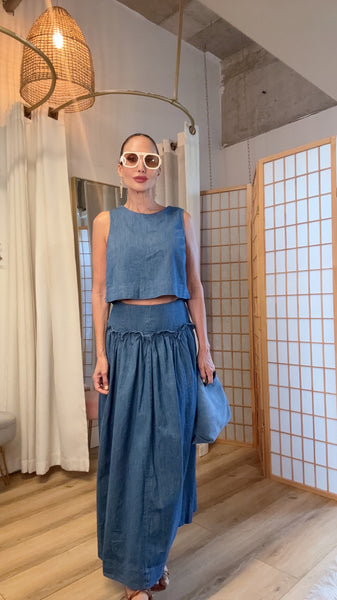Sierra Chambray Maxi Skirt Set
