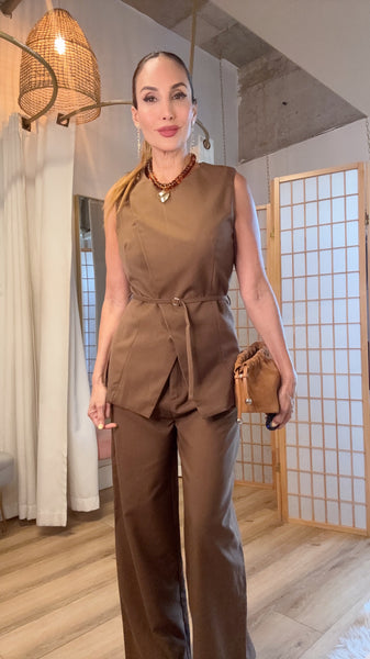 Sloane Tailored Vest & Straight Leg Pants Set