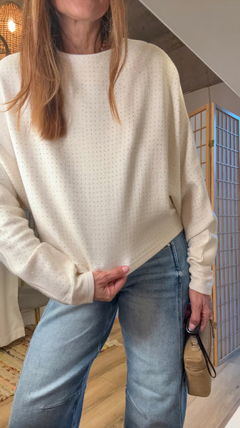 Marian Ivory Swarovski Crystal Sweater