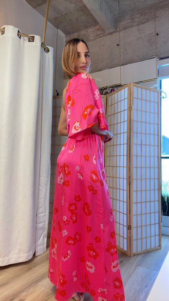 Margot one shoulder Barbie pink dress