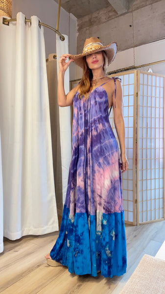 Marbella tie dye dress lilac shade