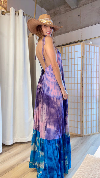 Marbella tie dye dress lilac shade