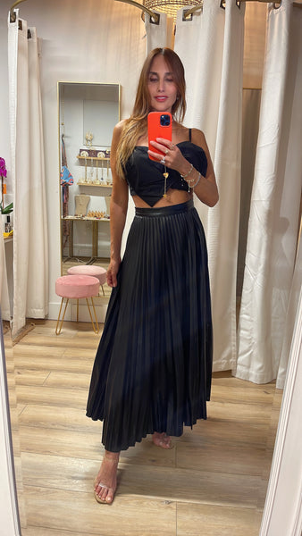 Tina plisse skirt vegan leather