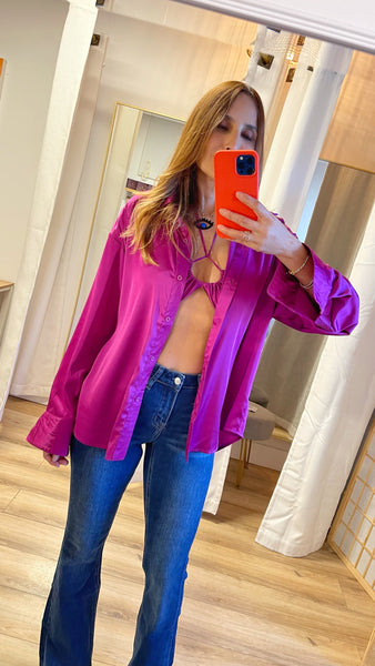 Irina Fucsia Satin Top