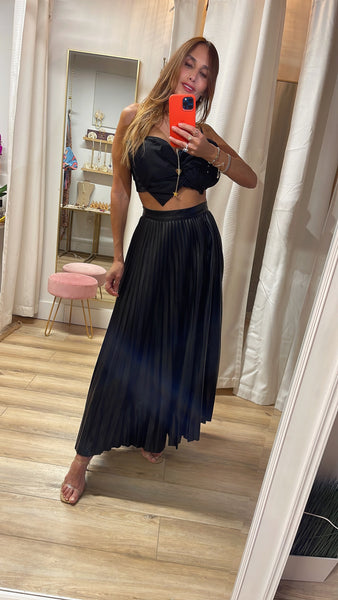 Tina plisse skirt vegan leather