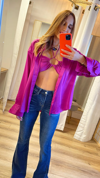 Irina Fucsia Satin Top